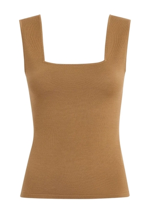 KHAITE square neck Sani top - Brown