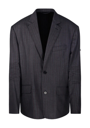 Balenciaga pinstripe pocket-design jacket - Grey