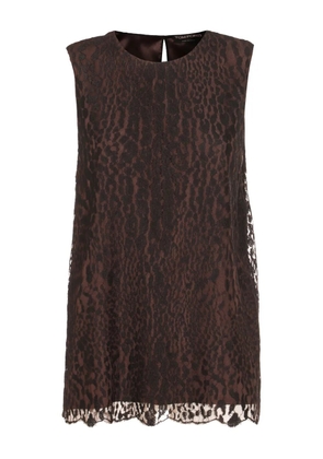 TOM FORD leopard-lace top - Brown