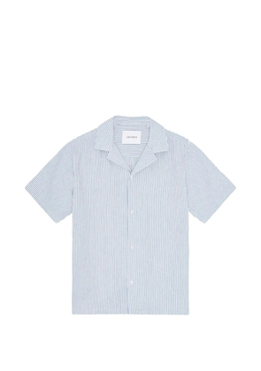 Les Deux Lukas striped short-sleeve shirt - Blue