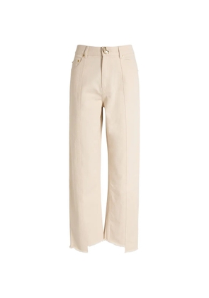 AKYN Sol Straight frayed-hem denim jeans - Neutrals