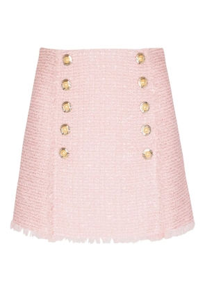 Balmain sequinned tweed skirt - Pink