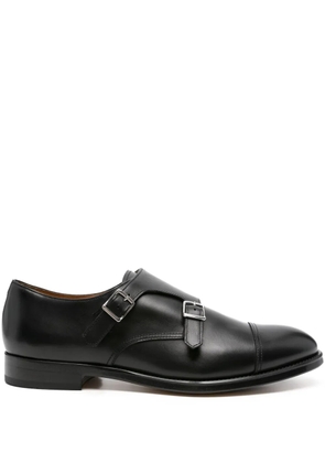 Doucal's double-buckle leather monk shoes - Black