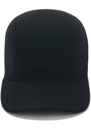 Jil Sander logo-embroidered wool cap - Black