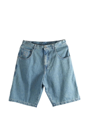 VETEMENTS logo-detail denim shorts - Blue