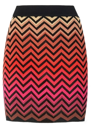 Missoni zigzag-pattern degradé mini skirt - Orange