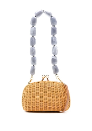 SERPUI Mia wicker crossybody bag - Brown