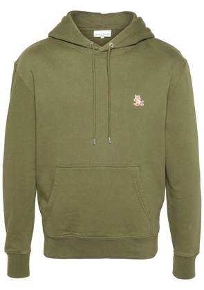 Maison Kitsuné Chillax-Fox motif cotton hoodie - Green