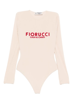 Fiorucci logo-print long-sleeve bodysuit - Neutrals