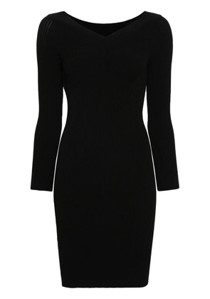 Alberta Ferretti knitted V-Neck dress - Black