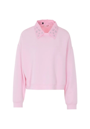 LIU JO strass-collar sweatshirt - Pink