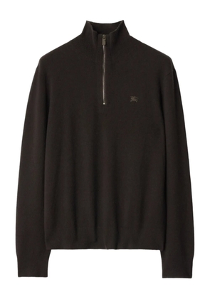 Burberry half-zip embroidered sweater - Brown