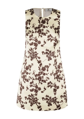 Elisabetta Franchi floral-print minidress - Neutrals