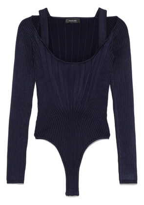 Mugler scoop-neck bodysuit - Blue