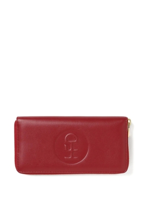 Honey Fucking Dijon logo-debossed zip-fastening wallet - Red