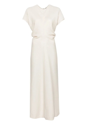 TOTEME draped-detailing textured maxi dress - Neutrals