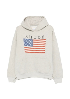 RHUDE flag-print hoodie - Grey