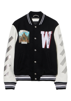 Off-White Wo Soundsystem varsity jacket - Black