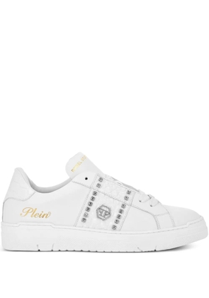 Philipp Plein stud-embellished leather sneakers - White