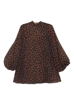 Simon Miller leopard-print high-neck mini dress - Brown