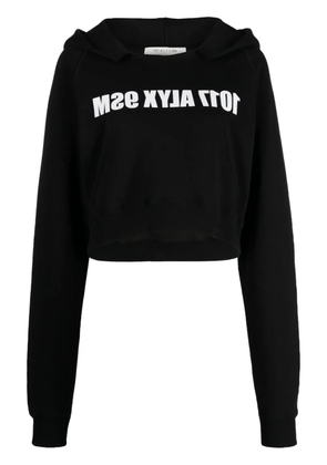 1017 ALYX 9SM logo-print cropped cotton hoodie - Black