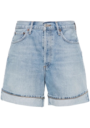 AGOLDE Dame high-waisted denim shorts - Blue