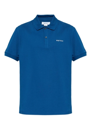 Alexander McQueen embroidered polo shirt - Blue