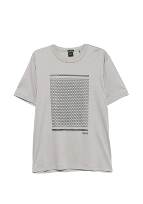 BOSS geometric-print T-shirt - Grey