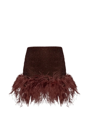 Oséree feather mini skirt - Brown