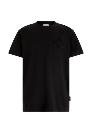 Philipp Plein logo-embroidered T-shirt - Black
