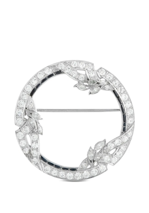 LB Exclusive diamond sapphire brooch - Silver