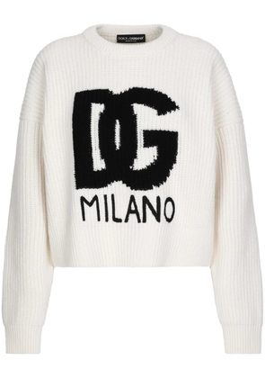 Dolce & Gabbana DG logo knit jumper - White