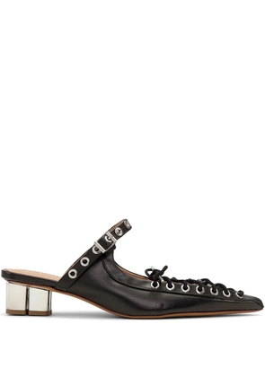 GANNI laced leather mules - Black
