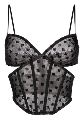 MISBHV mesh monogram corset top - Black