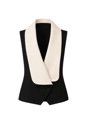 Elisabetta Franchi shawl collar sleeveless blouse - Black