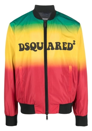 DSQUARED2 logo-print zip-up jacket - Green