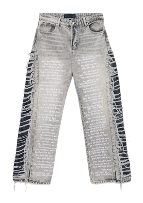 Who Decides War ultra flared scripture jeans - Grey