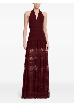 Elie Saab lace halterneck Elie Saab dress - Red