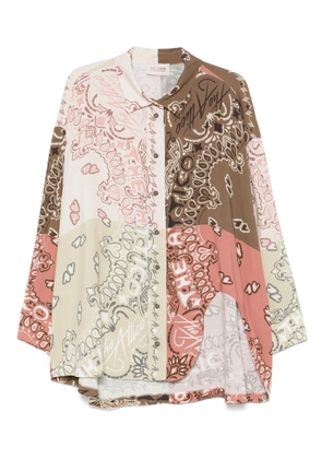 The Attico paisley-print patchwork shirt - Brown