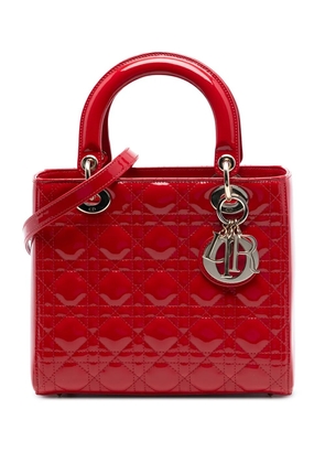 Christian Dior Pre-Owned 2015 Medium Patent Cannage Lady Dior satchel - Red