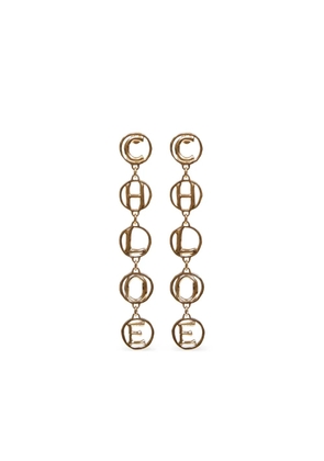 Chloé hammered-texture letters earrings - Gold