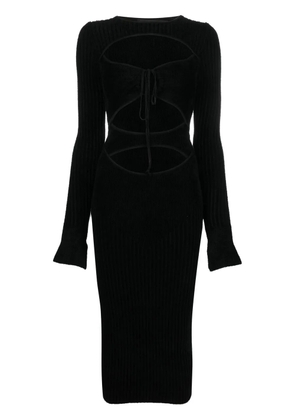 ANDREĀDAMO cut-out ribbed midi dress - Black