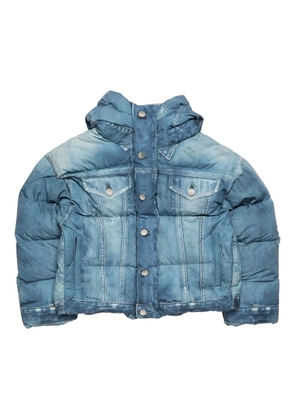 Acne Studios denim puffer hooded jacket - Blue