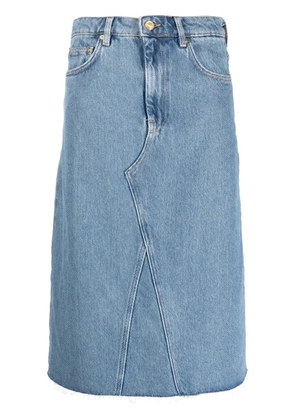 GANNI high-waist denim skirt - Blue