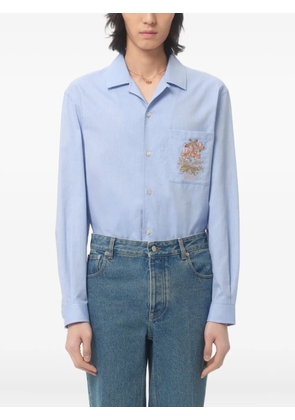 Valentino Garavani floral-embroidered shirt - Blue