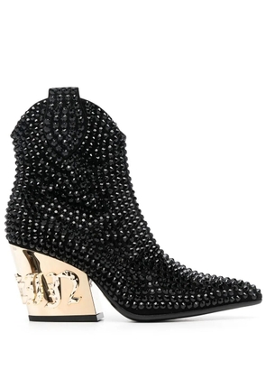 Philipp Plein Gothic Plein 80mm leather boots - Black