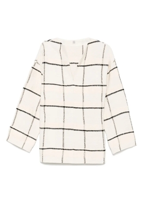 TOTEME windowpane-check tunic - Neutrals