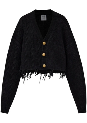 VETEMENTS frayed cardigan - Black