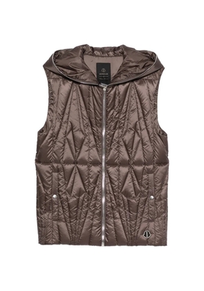 Moncler + Rick Owens hooded ziplock vest - Brown