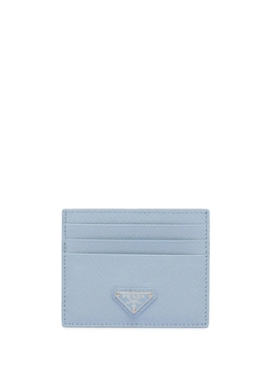 Prada logo-plaque Saffiano leather cardholder - Blue